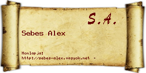 Sebes Alex névjegykártya